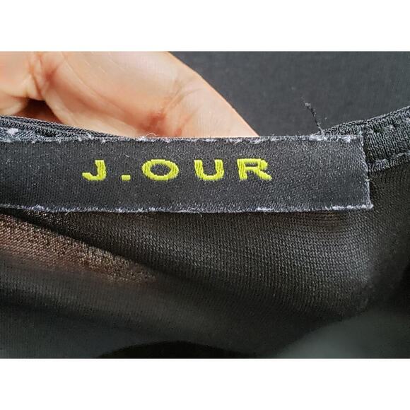 J. Our Knee Length Bodycon Dress Women Medium Black Solid Sexy One Shoulder Off - Picture 4 of 10